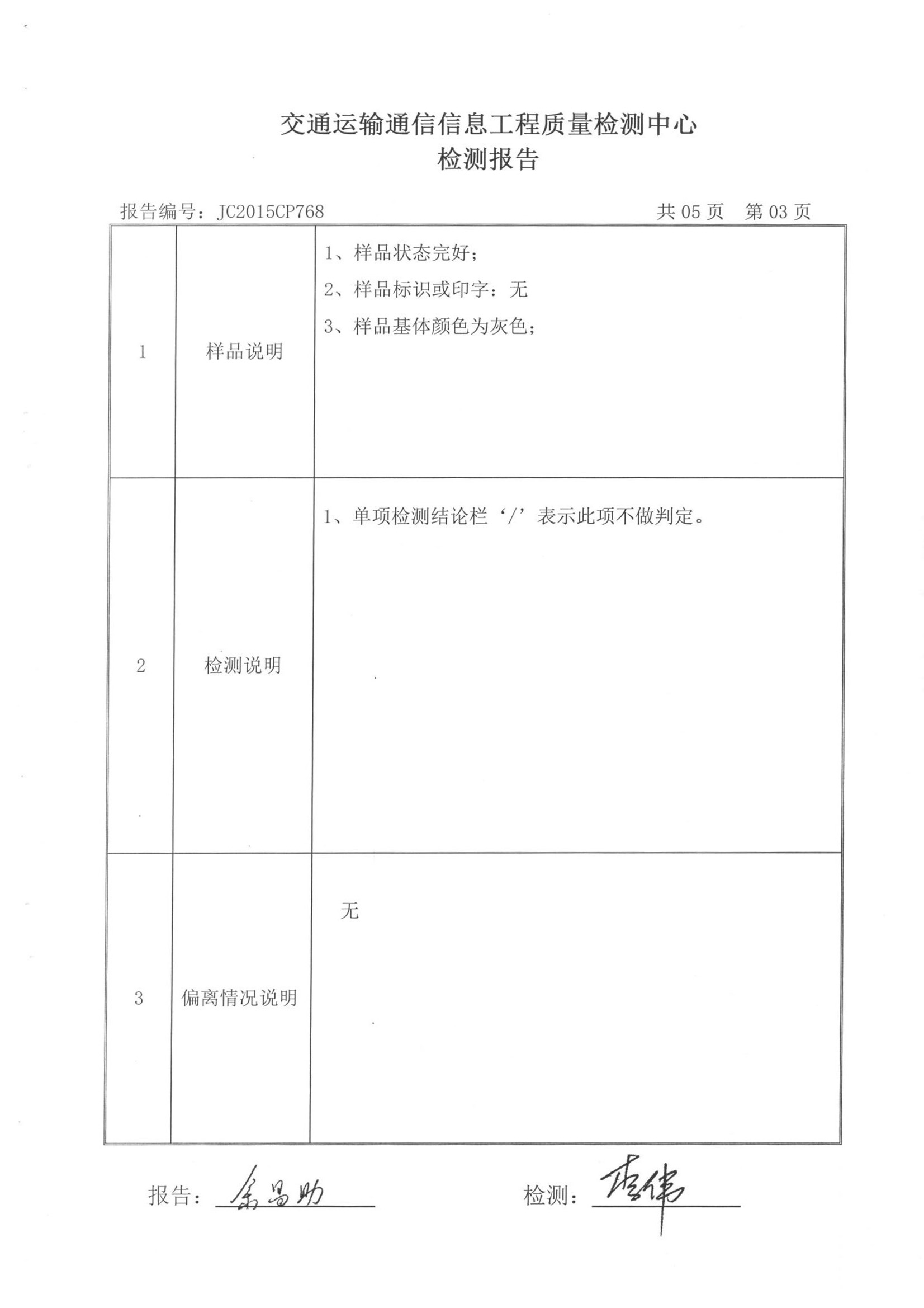 交通部玻璃鋼管箱檢驗報告